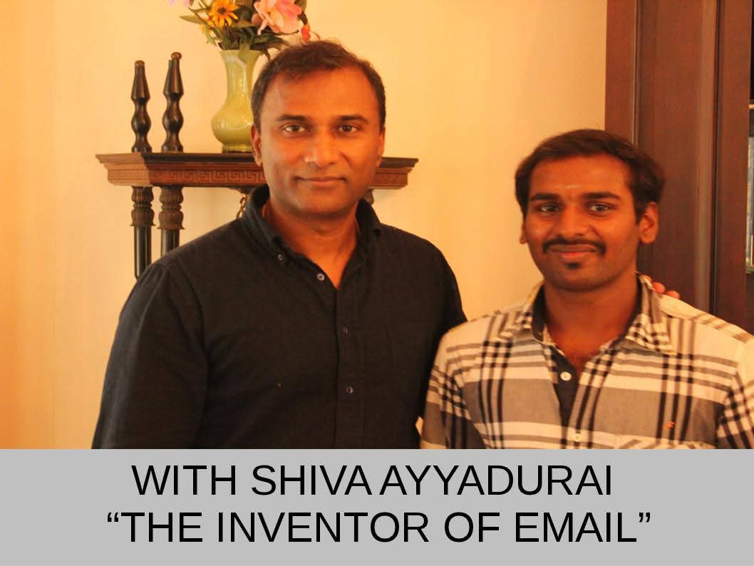 Gopinath Ravirajan at the Sathyabama University Power Lecture Series with Dr. V.A. Shiva Ayyadurai, inventor of email